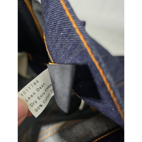 Nudie Jeans Lean Dean - Dry Ecru Embo W27 L34 NEW WITH TAGS- MENS - Picture 7 of 7
